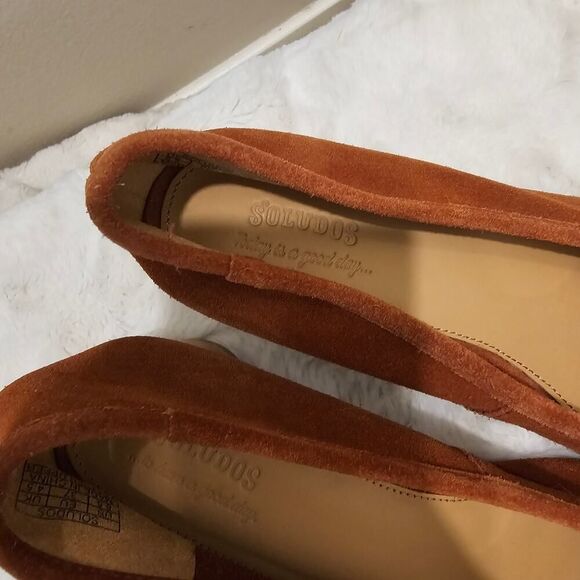 Anthropologie Soludos Juliette Suede Round Heel Flats Size 6.5 - Picture 3 of 10